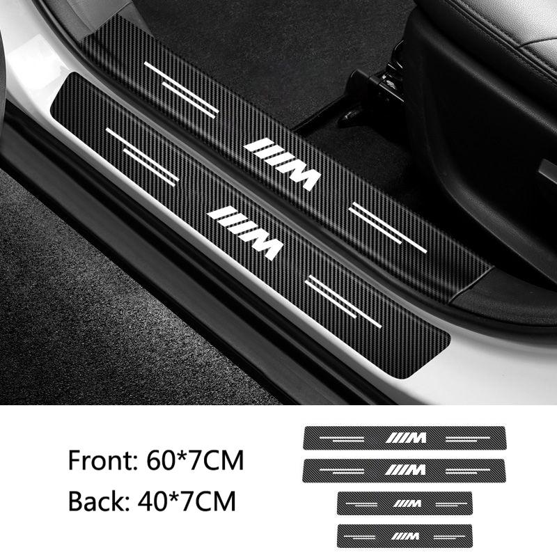 VOQO2 4Pcs Car Door Sill Protector Stickers For BMW M F10 F20 E83 E90 E92 E93 X1 X5 X6 F30 G03 E43 E53 E63 E84 Auto Decor Accessories