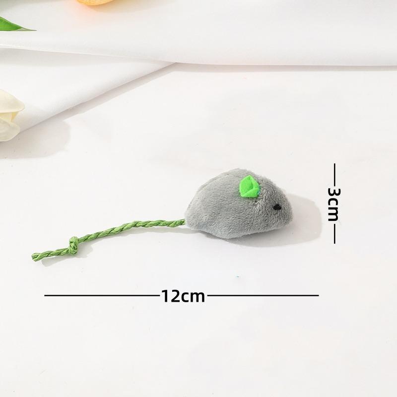 Cute Fabric Mouse Cat Toy with Yellow Tail, Interactive Kitten Chew Teaser, Durable Pet Play Toy for Cats Gift