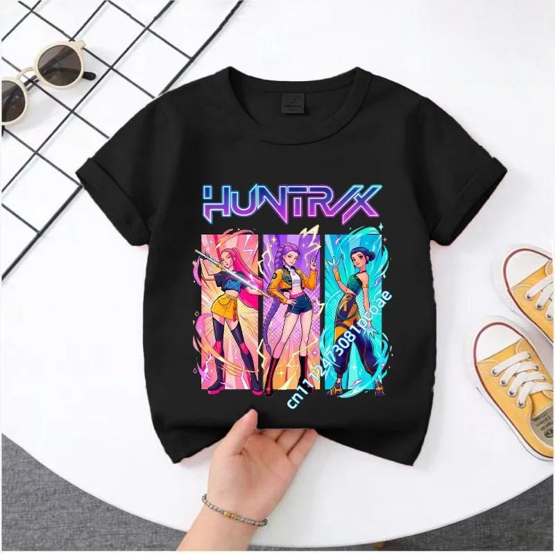 2026 Hot Movie Soft Polyester Baby Girls T Shirt Children's Clothing KPop Demon Hunters Fans Gifts Kids Clothes Fashion Casual Tops
