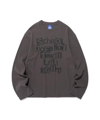ISTKUNST Does Not Teach Waffle Ls Tee_Charcoal(Ik2Fsmt551A)