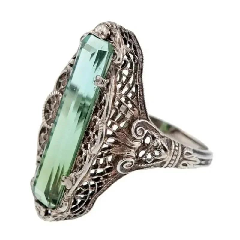 2026 New Luxury Fashion Green Zirconia Crystal Ring for Women's Engagement/Wedding/Anniversary Party Personalized Jewelry