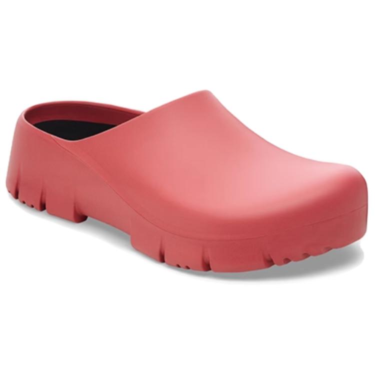Birkenstock Slip Resistant Closed Toe Slippers Unisex Red Regular Loose Fit 1026000