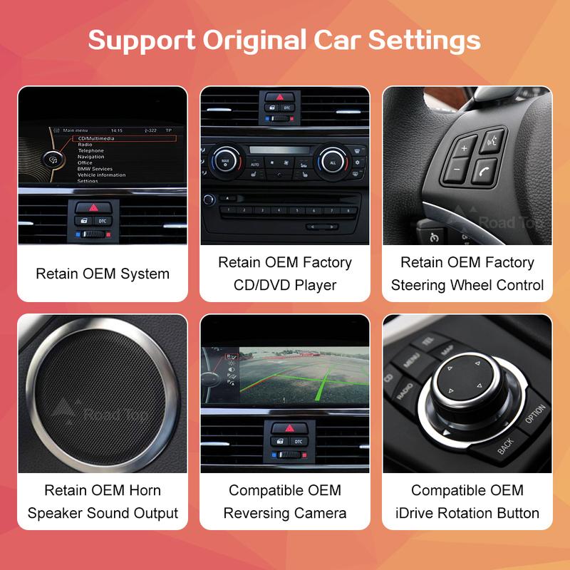 8.8"1920*720 Wireless CarPlay Android Auto Car Multimedia Display for BMW 3 Series E90 E91 E92 E93 5 Series E60 E61 Touch Screen