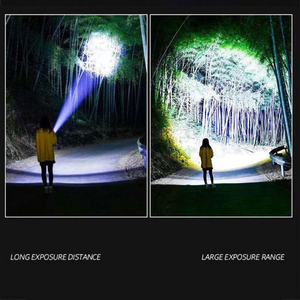 Rechargeable LED Flashlight Super Bright High Power Torch Light Fluorescent Strip Zoom Portable Flashlight Household