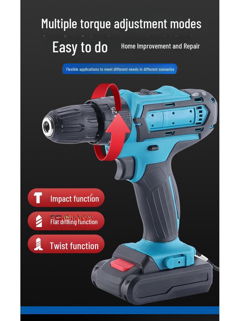 High-Power Multifunctional Lithium Electric Drill & Screwdriver Set