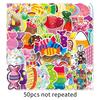 50 Colorful Candy Doodle Personalized Cartoon Children's Guka DIY Mobile Case Suitcase Stickers Waterproof