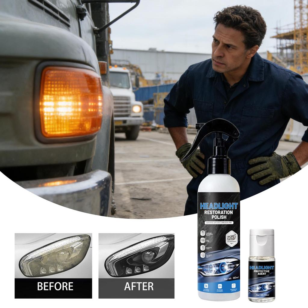 180ml Car Headlight Restoration Polishing Kits Front Headlight Refurbishment Fluid Deoxidize Brighten with Tools Auto Supplies