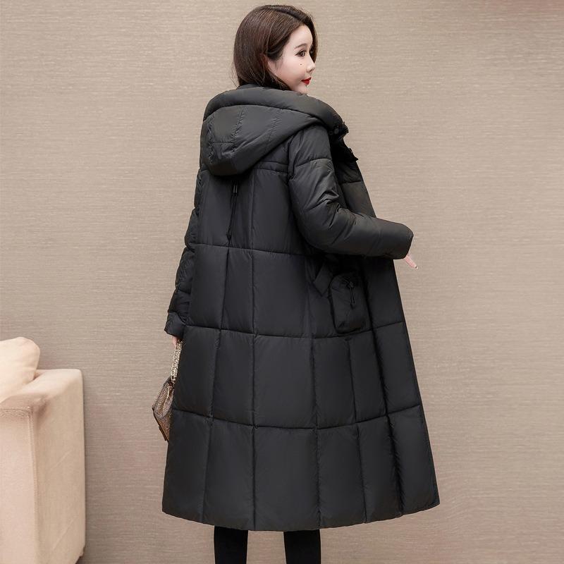 

пуховик длиной до колена, утолщенные новые хлопковые куртки большого размера на зиму, приталенные модные теплые хлопковые куртки 4XL suggestion [165--180] catties чёрный