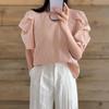 New ArrivalS Open Run Women S Wrinkle Shirring Balloon STripe Round Summer T Shi