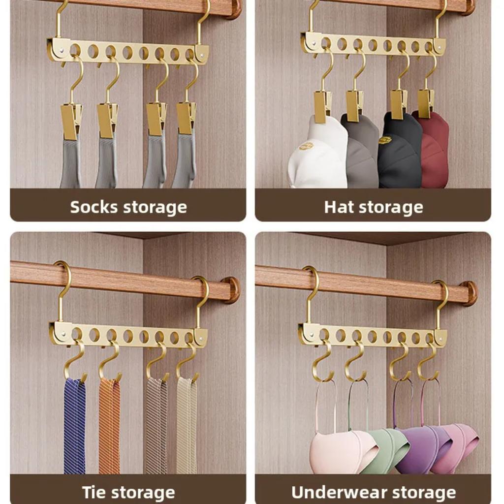 6/8 Holes Storage Rack for Clothe Hanger Organizer Foldable Rotatable Magic Metal Hangers Storage Rack Wardrobe Space Saver Hook