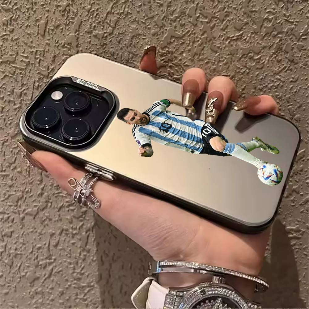 M-E-S-Messi Phone Case For IPhone17  16 11 12 13 14 15 16 Pro Max Plus Cover Colored Silver Funda Bumber iPhone15plus