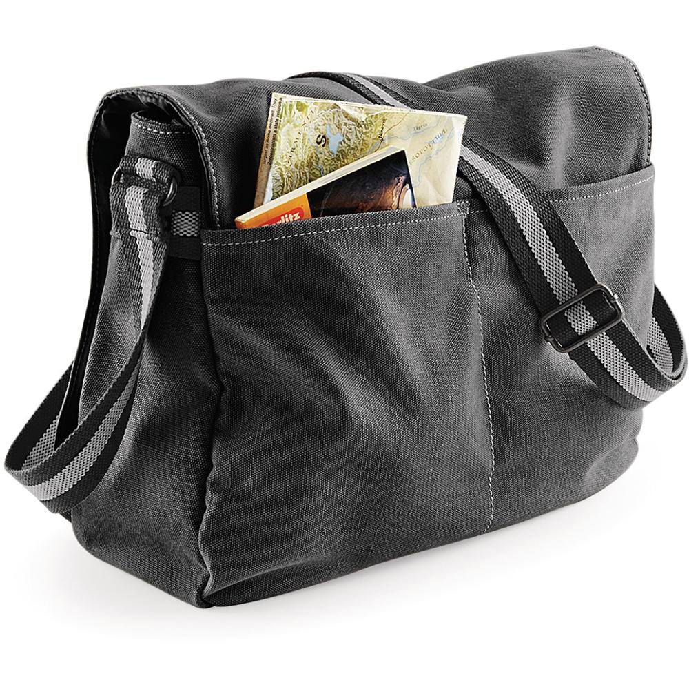 Bolsa de Mensageiro Quadra Vintage em Lona - 14 Litros