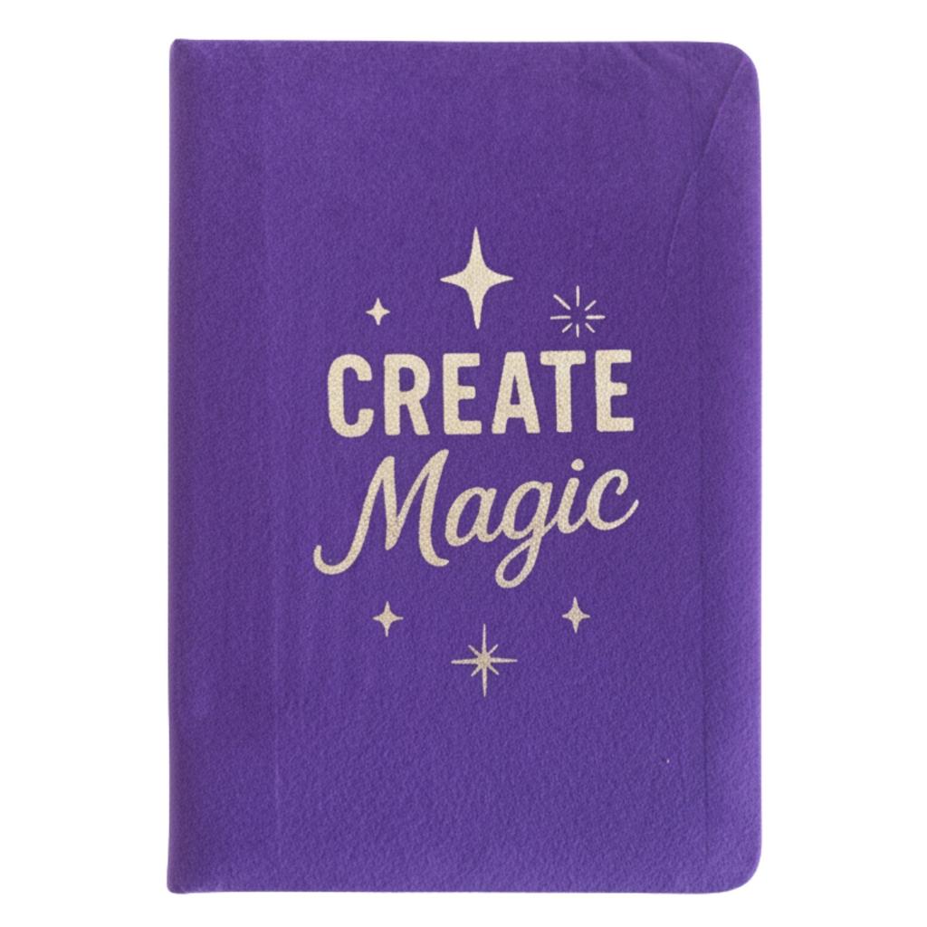 Purple Velvet Notebook – 80 Pages – Create Magic