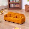 1Pcs 1:30 Scale Portable Brown Flocked Miniature Sofa Model For Doll House Decor Mini Living Room Furniture Pretend Play High Quality Toys