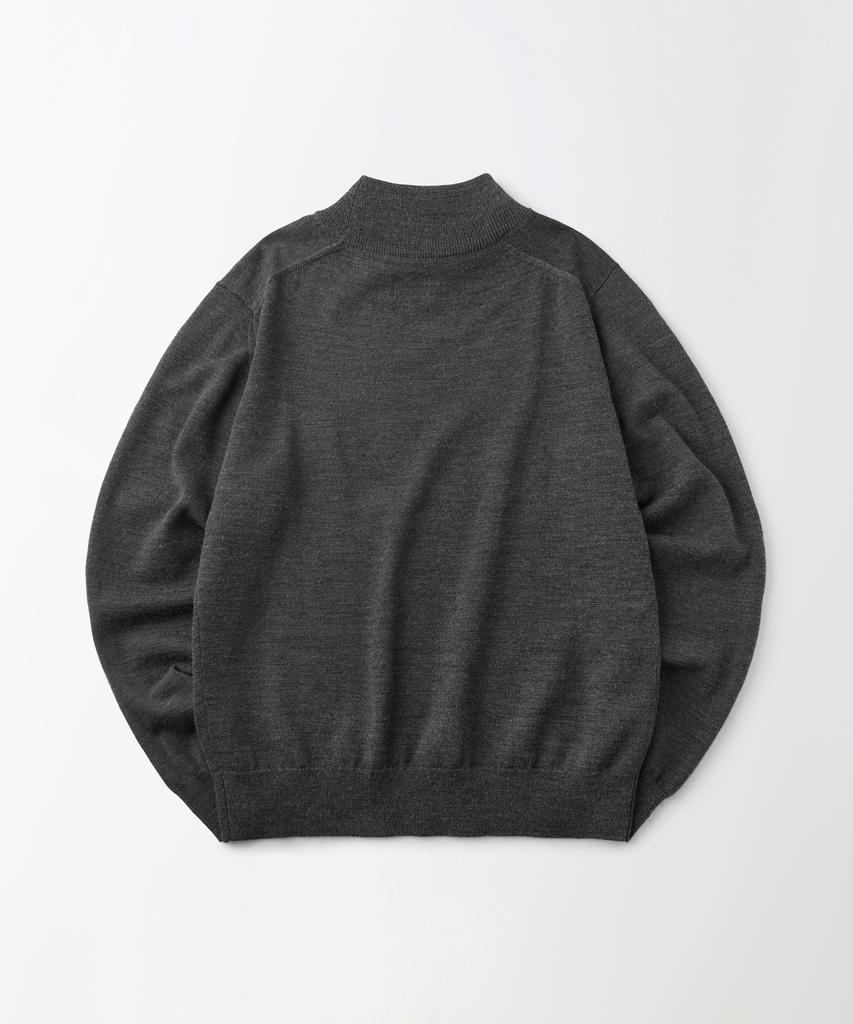 OUTSTANDING Soft Yarn Mock Neck Knit Sweater_Charcoal