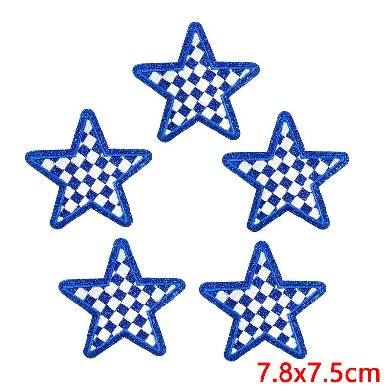 10pcs /Lots Five -Pointed Star Greet Patch Cartoon English Letter Embroidered Patches Iron On Patches For Clothing Jackets Sew Diy