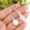 Natural Milky Opal Gemstone 925 Sterling Silver Jewelry Zircon Earrings 1.86" CZE-7-14