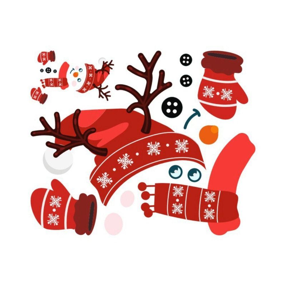 Graffiti Christmas Snowman Stickers PVC Snowman Door Decal Snowman Refrigerator Sticker Window