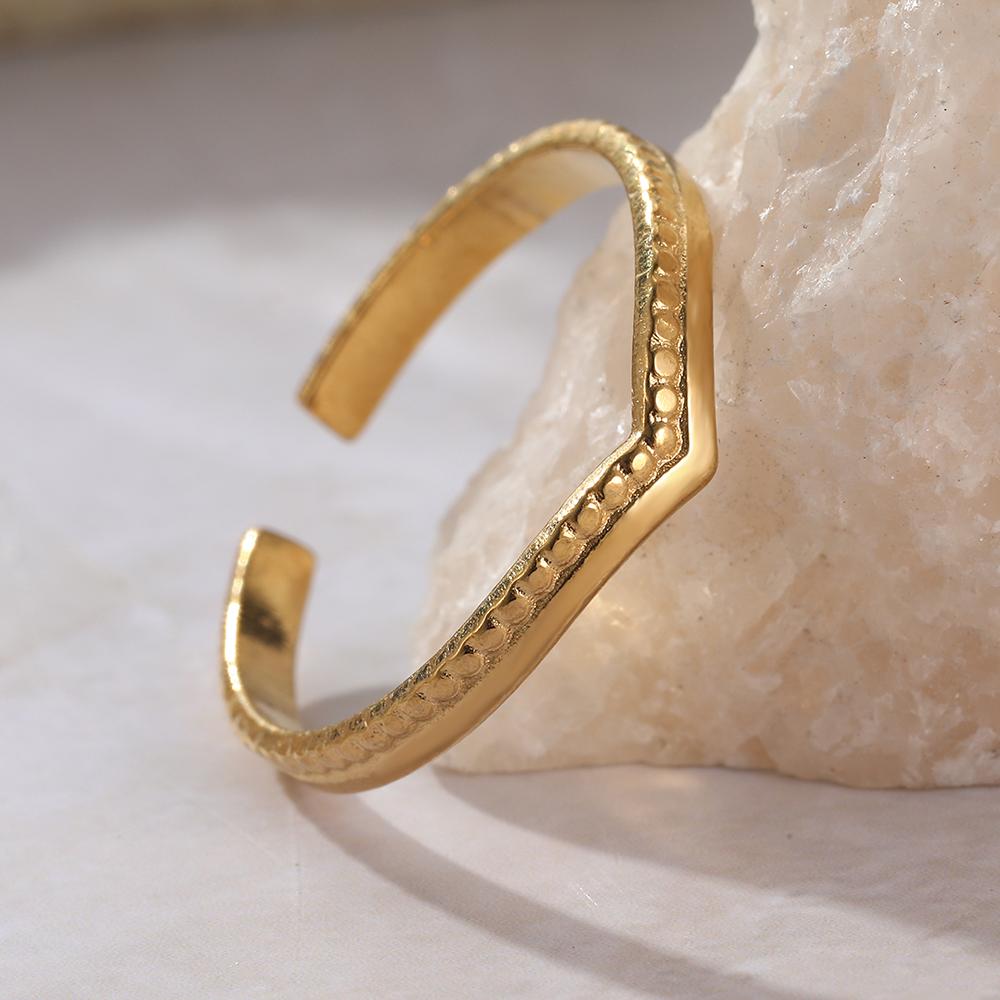 Stainless Steel Rings Minimalist Geometric Triangle Adjustable Opening Trendy Fine Ring For Women Zircon Everyday Wear New in