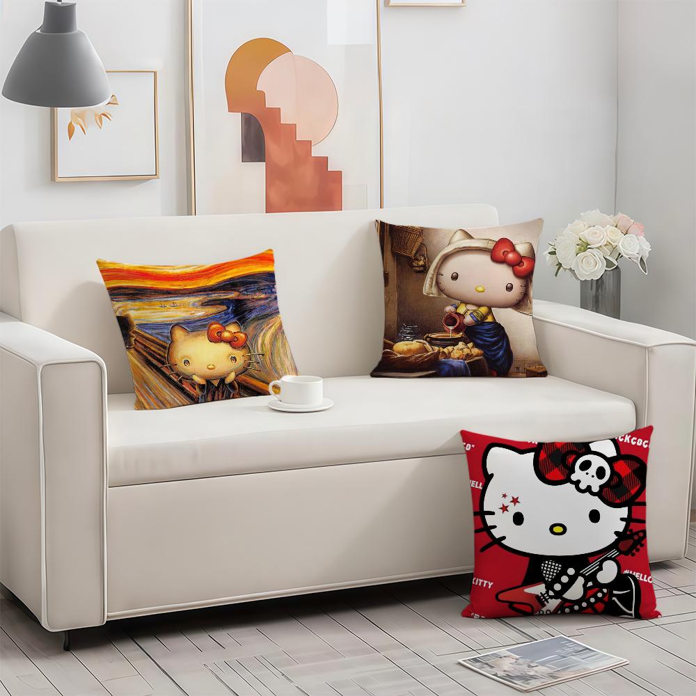 Fashion Hello KKitty cushion cover Birthday Anniversary Gifts Double Sided Printed Zipper Cushion Cover Soft Skin Bedding