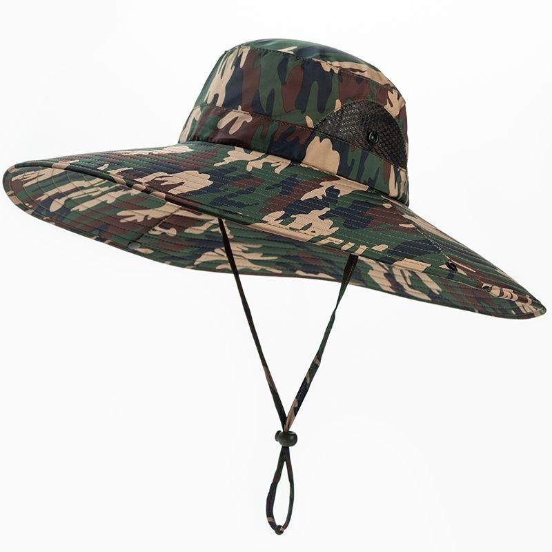 Men's Large Brim Sun Visor Hat Summer Fisherman Hat Straw Hat Enlarged Brim Sun Hat Tourist Fishing Hat Foldable