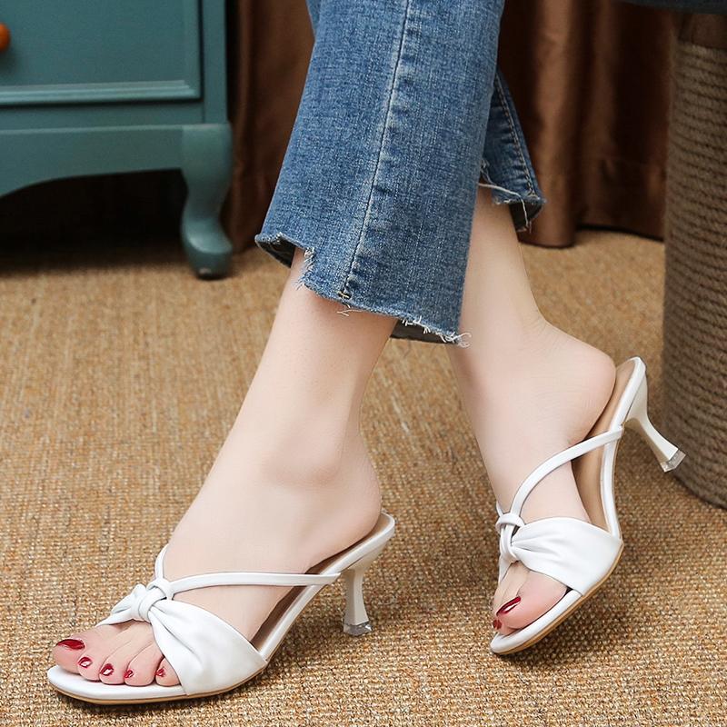 Fashion 2025 Summer New Open Toe Women's Modern Slippers Outdoor Fashion Thin Heels Sandals Classics Daily Dress Slippers Zapatos Mujer