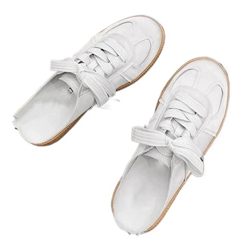 Fashion Women Wear Flat 2024 New Spanish Small White Shoes Lazy Slip-on Shoes