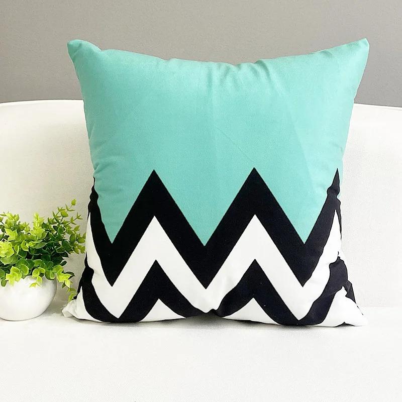Fresh Elk Animal Pillowcase Nordic Striped Black and Yellow Contrast Color Pillow Cushion Cover Sofa Living Room Home Decoration
