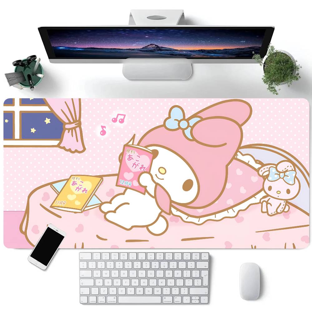 Cute Cartoon M-My Melody Mousepad Large Keyboard Desk Mat Gaming Mouse Pad LockEdge Non-slip Mat