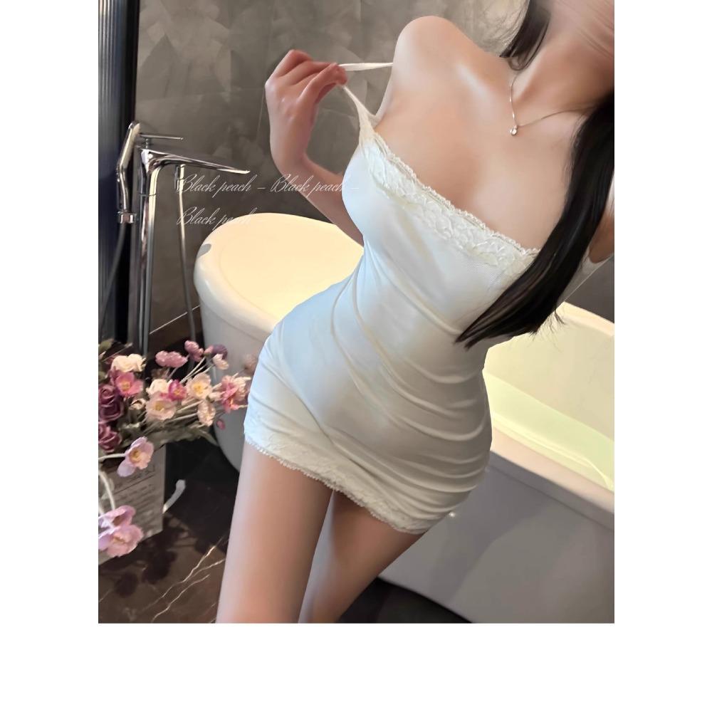 Domila Fun New Sexy Lace Suspender Dress Hot Girls Comfortable Can Wear Outside Nightgown Women