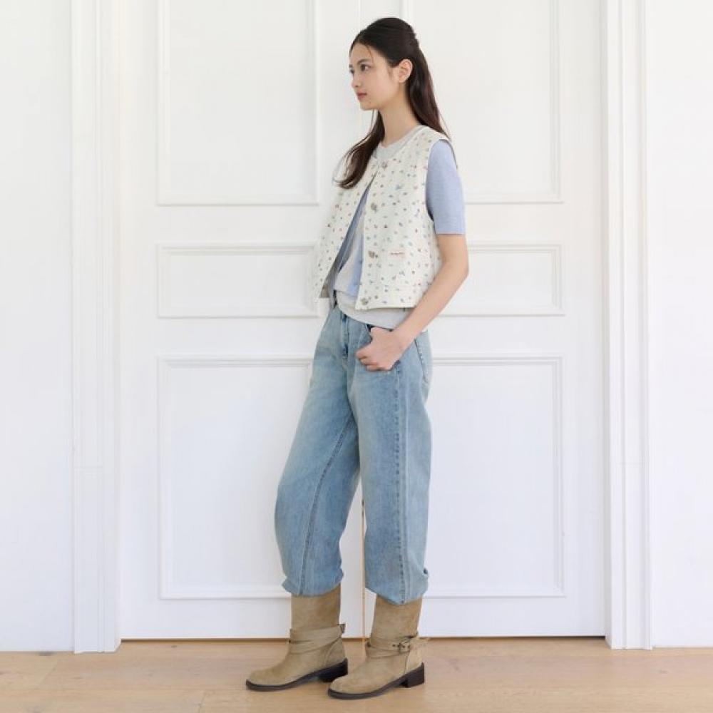 ThurSday ISland Women S Flower Print Denim veSt T264mvt272w