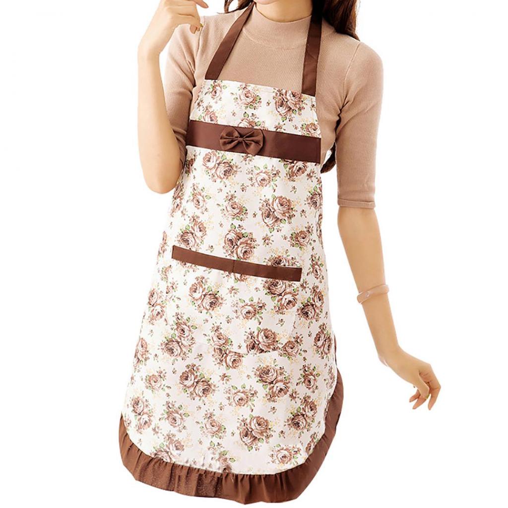 Yousheng Lady Bowknot Waterproof Kitchen Cute Apron