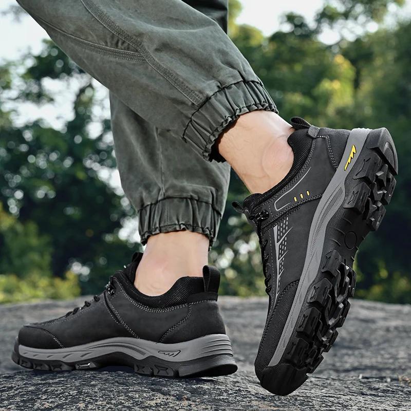 FashionMen Casual Shoes Genuine Leather Outdoor Comfortable High Quality Mens Shoes Cassis Anke Non-slip Fats Trend Climbing Shoes Man