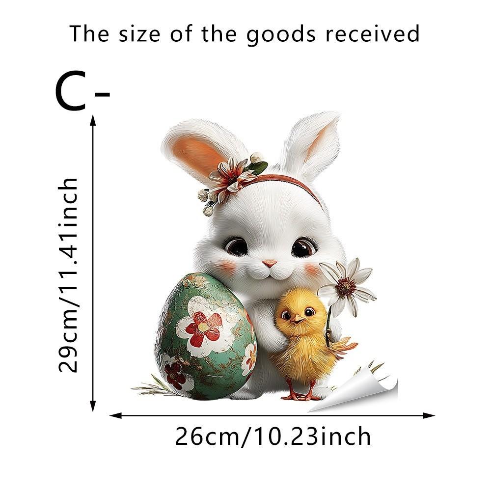 

New Easter Flower Rabbit Toilet Sticker PVC Waterproof Wall Stickers Self-Adhesive Removable Bathroom Decor Toilet Lid