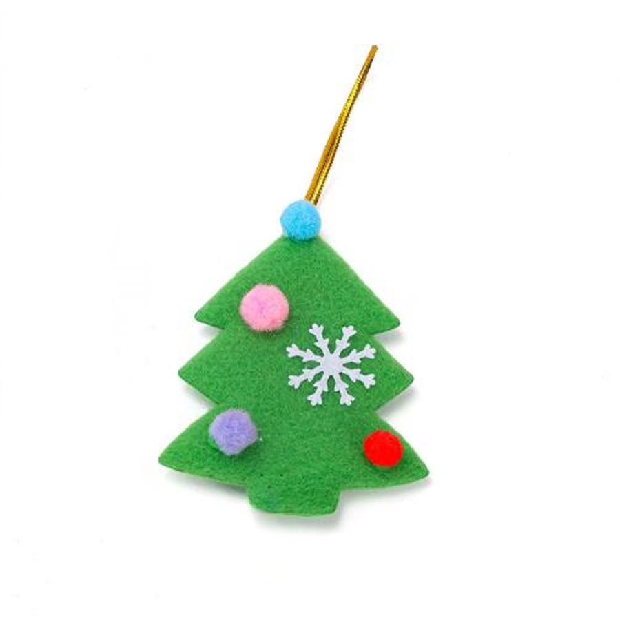 4PCS Christmas Felt Ornaments Set - Santa Snowman Tree Stocking Hanging Decorations for Xmas Tree & Holiday Party