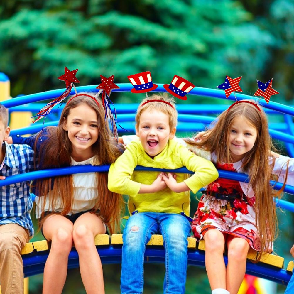 3Pcs Patriotic Headband Boppers American Headwear for Veteran S Day Independence Day Party Favor Supplies