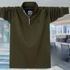2024 Men's Plus Size Stand Collar Long Sleeve Polo Shirt with Zipper