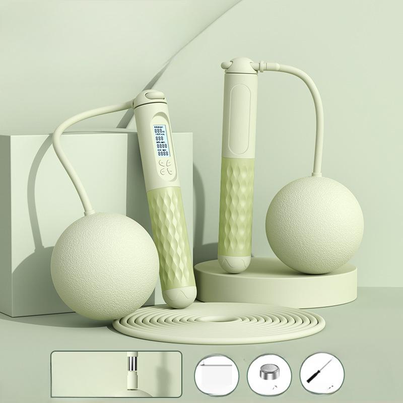 Skipping Rope Intelligent Cordless Counting Load-bearing Steel Wire Rope Student Sports Goods Big Ball Skipping Home Fitness Rope.