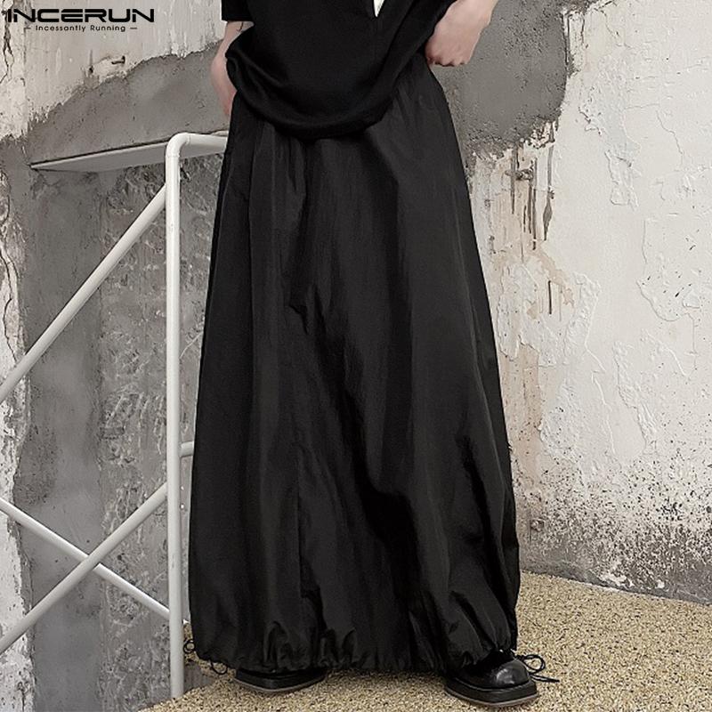 

INCERUN Черные мужские широкие свободные модные длинные брюки