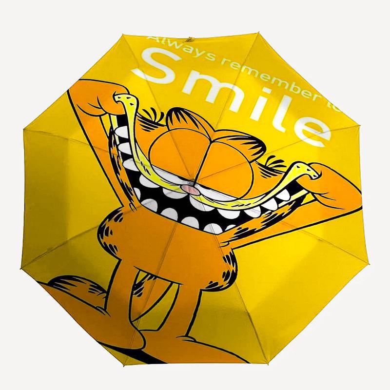 1 шт. Зонт «Всегда улыбайся» с автоматическим открытием/закрытием, ветрозащитный купол, кнопка автоматического открытия/закрытия 10155