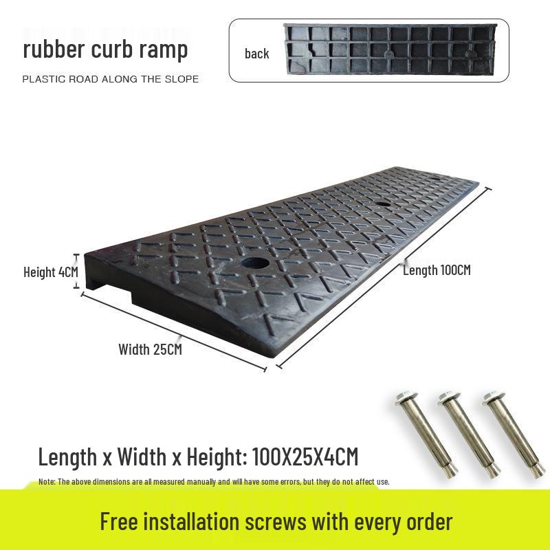 Portable Rubber-Plastic Curb Ramp Mat for Car