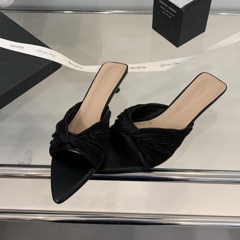 

Bailamos Women Outdoor Slippers High Heel Shoes 2025 Summer Footwear Fashion Design Pointed Toe Ladies Slides Pumps Female Mule 35