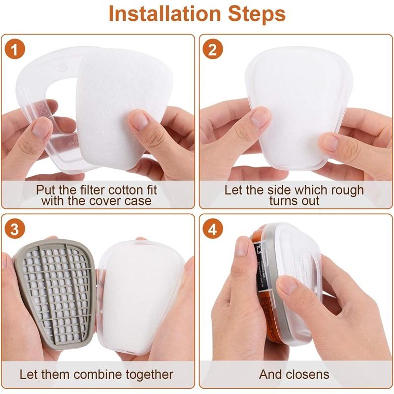 6001 Filter Cartridges for Respirator,Dust Proof, Organic Vapor,Pollen,Chemical Cartridges,Compatible with 6200,6800,7502,FF402 Respirator (2 Pack)