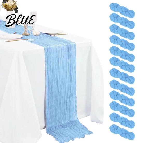 Chic Home Table Linens Boho Cheesecloth Wedding Runner Runner Rustic Sheer Decorative for Bridal Shower Baby Modern Farmhouse