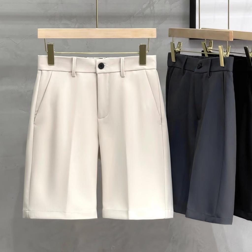 Premium drape elastic five-point pants men's summer new ice silk loose trousers thin casual straight shorts