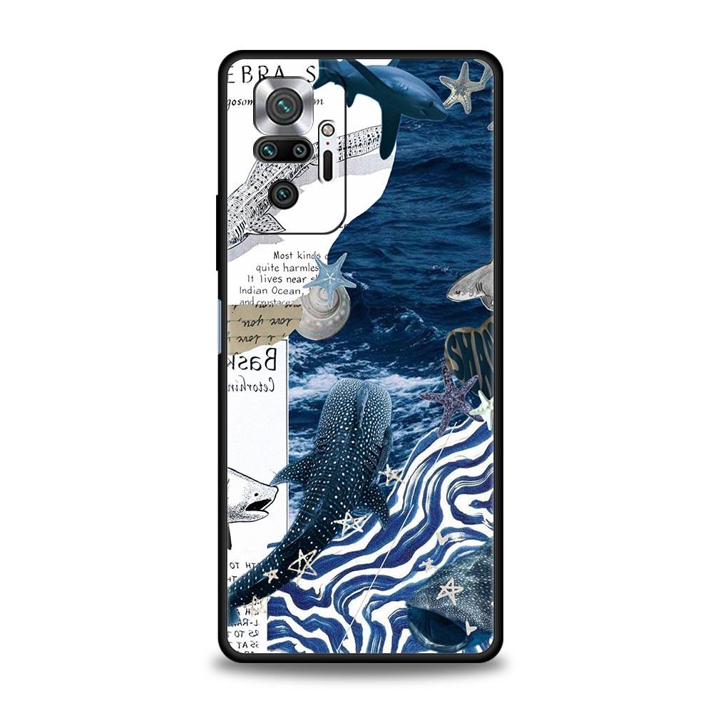 Ocean Whale Shark Swimming Phone Case For Xiaomi Redmi Note 14 13 12 5G 11 10 Pro Plus 4G 9S 9 14C 13C 12C 10C 9C 9A Soft Cover
