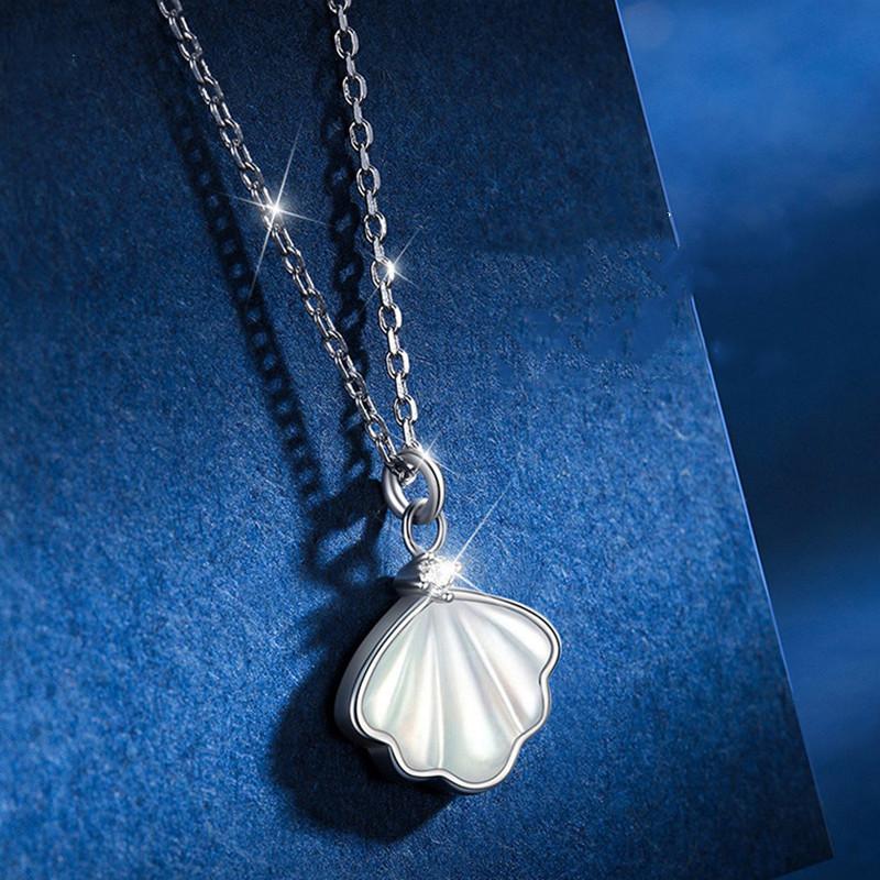 BELLA BOX New 925 Sterling Silver Style, Light Luxury, A Lifetime White Mother-of-pearl Collarbone Chain Accessory