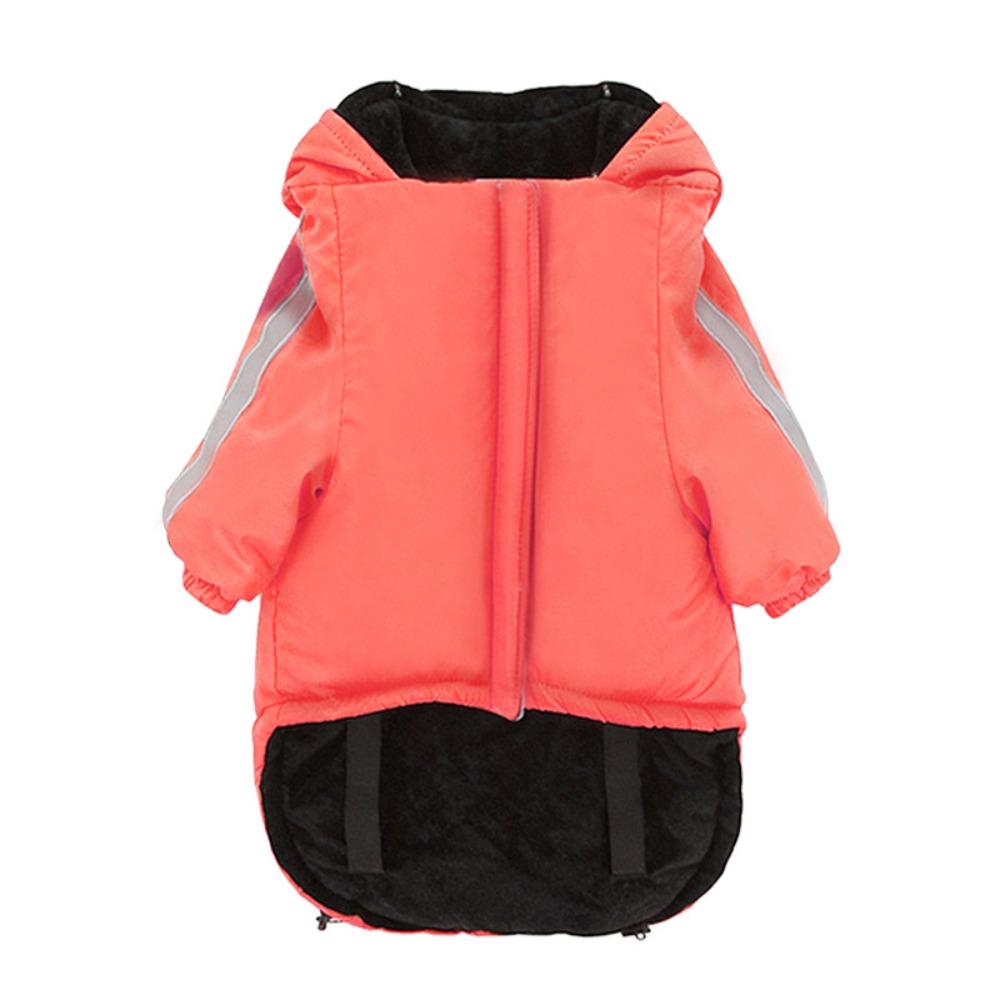 Breathable Windproof Fleece Dog Clothes Waterproof Warm Winter Pet Apparel Thicken Reflective Dog Hooded Coat Autumn Winter S