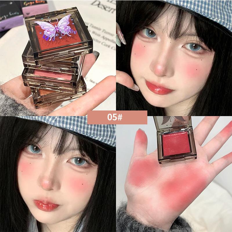 Single Color Slightly Drunk Blusher Natural and Delicate Rouge Paste Cosmetics Waterproof Long Lasting Attractive Makeup