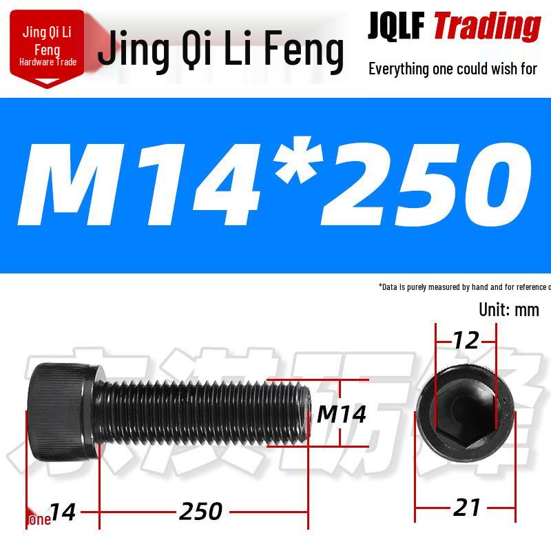Grade 12.9 Full Thread Hex Socket Head Cap Screws - M3-M14 Black Cylindrical Bolts for Maker Accessories
